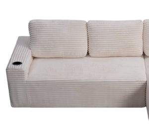 English Elm D-097 Corduroy Two Seat Loveseat with Pocket Spring Support for Cozy Living Rooms Right-Facing W5515P444703