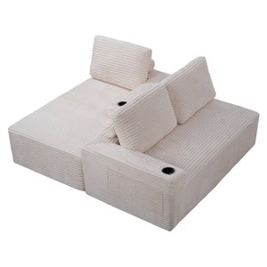 English Elm D-097 Corduroy Two Seat Loveseat with Pocket Spring Support for Cozy Living Rooms Right-Facing W5515P444703