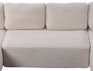 English Elm D-097 Corduroy Sectional Sofa with Pocket Spring Support for Cozy Living Rooms W5515P444708