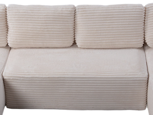 English Elm D-097 Corduroy Sectional Sofa with Pocket Spring Support for Cozy Living Rooms W5515P444708