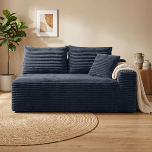 English Elm Gray Corduroy Floor Level Modular Sofa Armless Low Profile Japandi Lounge Seat W5515P479917