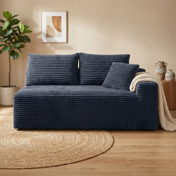 English Elm Gray Corduroy Floor Level Modular Sofa Armless Low Profile Japandi Lounge Seat W5515P479917