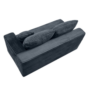 English Elm Gray Corduroy Floor Level Modular Sofa Armless Low Profile Japandi Lounge Seat W5515P479917