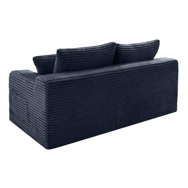 English Elm Gray Corduroy Floor Level Modular Sofa Armless Low Profile Japandi Lounge Seat W5515P479917