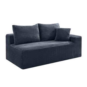 English Elm Gray Corduroy Floor Level Modular Sofa Armless Low Profile Japandi Lounge Seat W5515P479917