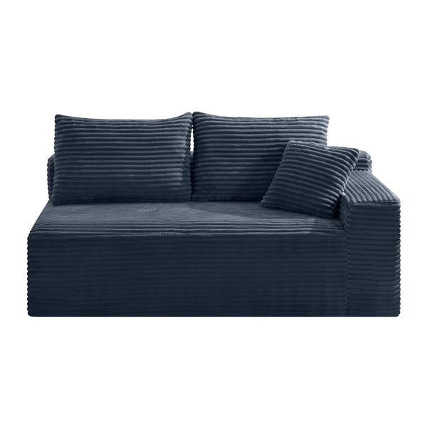 English Elm Gray Corduroy Floor Level Modular Sofa Armless Low Profile Japandi Lounge Seat W5515P479917
