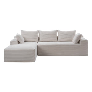 English Elm D-176 Jumbo Corduroy Sectional Chaise Sofa for Minimalist Bohemian Living Rooms Left Chaise W5515P479922