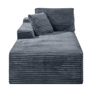 English Elm Gray Corduroy Low Profile Armless Accent Chair for Lounging in Any Modern Space W5515P479923