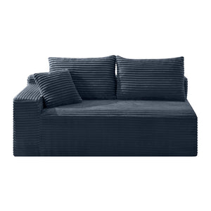 English Elm Gray Corduroy Floor Level Modular Sofa Legless Low Profile Lounger for Japandi Spaces W5515P479942