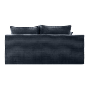 English Elm Gray Corduroy Floor Level Modular Sofa Legless Low Profile Lounger for Japandi Spaces W5515P479942