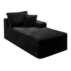 English Elm Black Corduroy Legless Armless Accent Chair Low Profile Modular Floor Seating W5515P479946