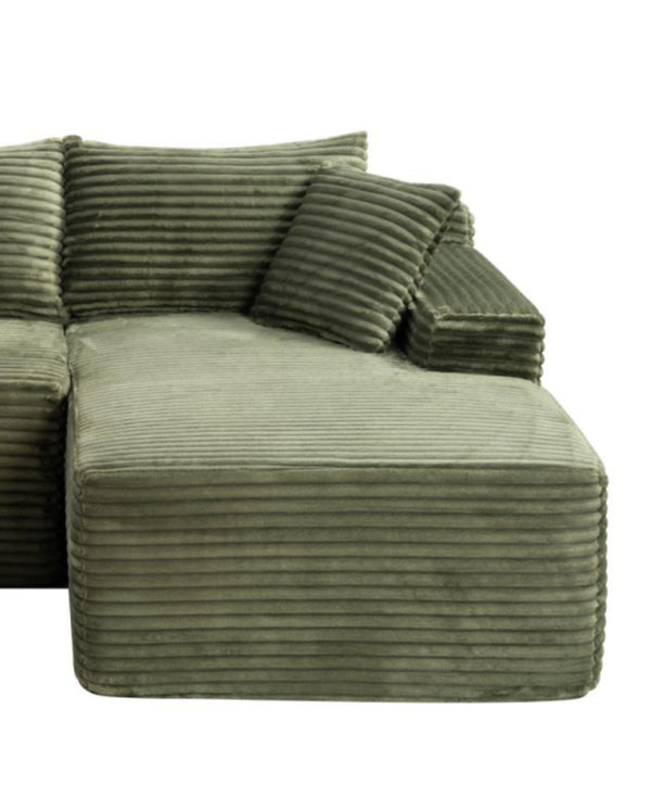 English Elm D-176 Jumbo Corduroy L-Shaped Sectional with Chaise for Modern Living Rooms Right Chaise W5515P479968
