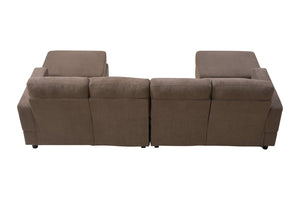 English Elm 2 Seater Modular Corduroy Sectional Sofa with Ottomans for Boho Living Rooms W5515P479990