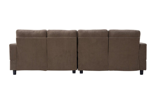 English Elm 2 Seater Modular Corduroy Sectional Sofa with Ottomans for Boho Living Rooms W5515P479990