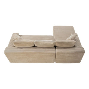 English Elm 94.5 Inch Corduroy L-Shaped Sectional with Reversible Chaise for Living Room W5515P493685