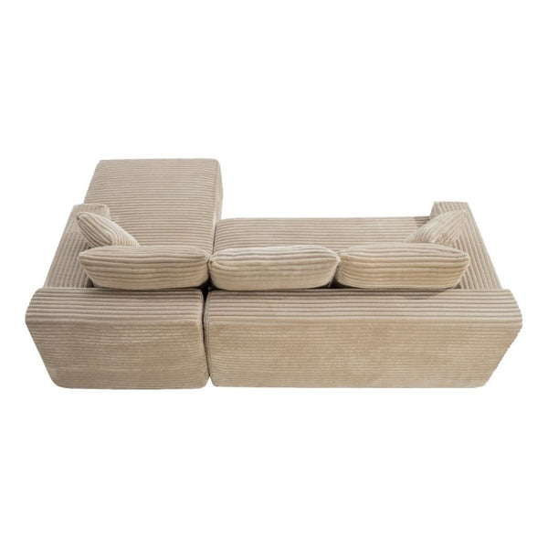 English Elm 94.5 Inch Jumbo Corduroy Sectional Sofa with Reversible Chaise for Living Room W5515P493686