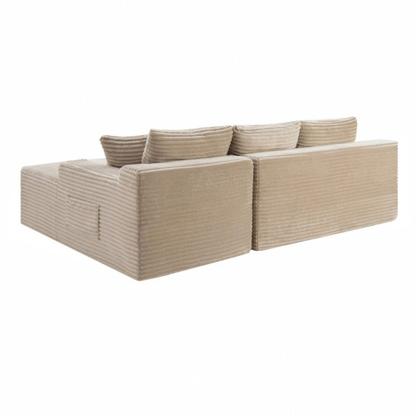 English Elm 94.5 Inch Jumbo Corduroy Sectional Sofa with Reversible Chaise for Living Room W5515P493686