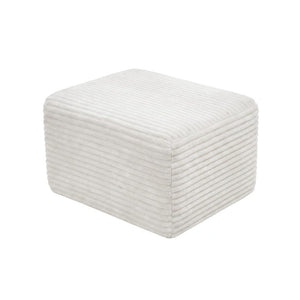 English Elm 27.6 Inch Ribbed Corduroy Square Ottoman Soft Padded Footrest for Living Room or Bedroom White W5515P495949