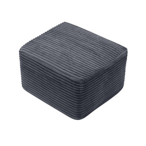 English Elm 27.6 Inch Ribbed Corduroy Square Ottoman Soft Padded Footrest for Living Room or Bedroom Gray W5515P495950