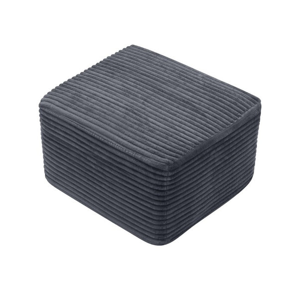 English Elm 27.6 Inch Ribbed Corduroy Square Ottoman Soft Padded Footrest for Living Room or Bedroom Gray W5515P495950