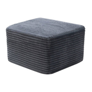 English Elm 27.6 Inch Ribbed Corduroy Square Ottoman Soft Padded Footrest for Living Room or Bedroom Gray W5515P495950