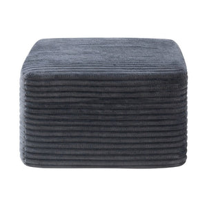 English Elm 27.6 Inch Ribbed Corduroy Square Ottoman Soft Padded Footrest for Living Room or Bedroom Gray W5515P495950