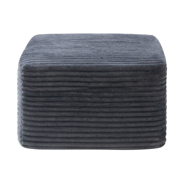English Elm 27.6 Inch Ribbed Corduroy Square Ottoman Soft Padded Footrest for Living Room or Bedroom Gray W5515P495950