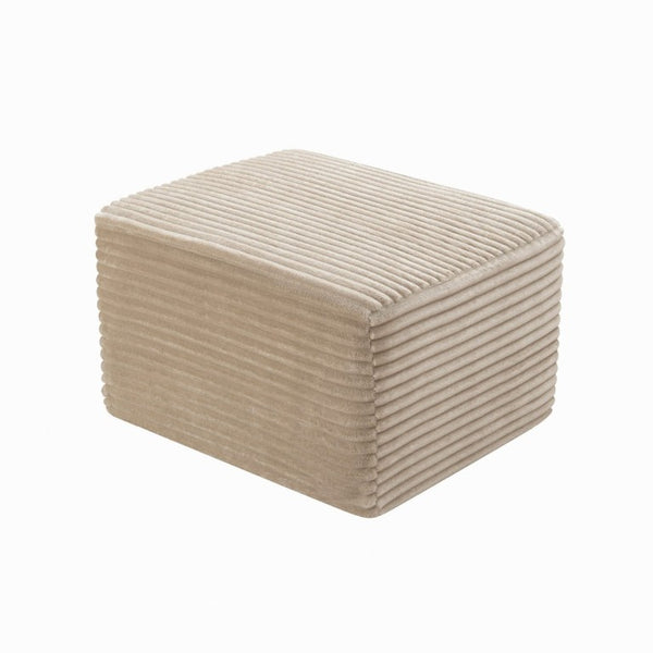 English Elm 27.6 Inch Ribbed Corduroy Square Ottoman Soft Padded Footrest for Living Room or Bedroom Camel W5515P495951