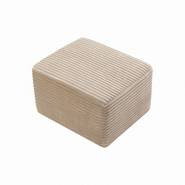 English Elm 27.6 Inch Ribbed Corduroy Square Ottoman Soft Padded Footrest for Living Room or Bedroom Camel W5515P495951
