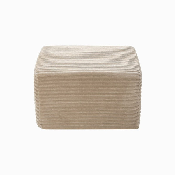English Elm 27.6 Inch Ribbed Corduroy Square Ottoman Soft Padded Footrest for Living Room or Bedroom Camel W5515P495951