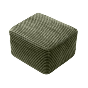 English Elm 27.6 Inch Ribbed Corduroy Square Ottoman Soft Padded Footrest for Living Room or Bedroom Green W5515P495952