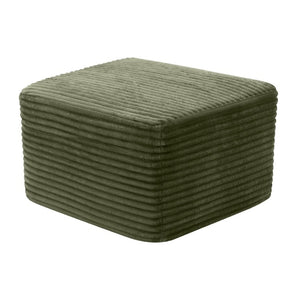 English Elm 27.6 Inch Ribbed Corduroy Square Ottoman Soft Padded Footrest for Living Room or Bedroom Green W5515P495952