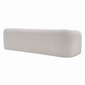 English Elm 98.4" Corduroy Cloud Sofa Bubble Tufted Three Seat Deep Cushion for Living Room White W5515P495965