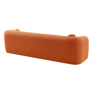 English Elm 98.4" Corduroy Cloud Sofa Bubble Tufted Three Seat Deep Cushion for Living Room Orange W5515P495967