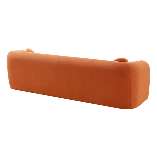 English Elm 98.4" Corduroy Cloud Sofa Bubble Tufted Three Seat Deep Cushion for Living Room Orange W5515P495967