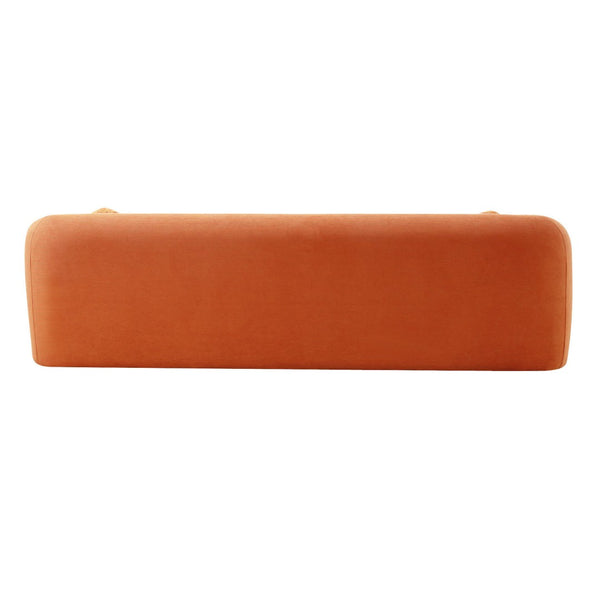 English Elm 98.4" Corduroy Cloud Sofa Bubble Tufted Three Seat Deep Cushion for Living Room Orange W5515P495967
