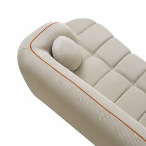 English Elm 98.4" Corduroy Cloud Sofa Bubble Tufted Three Seat Deep Cushion for Living Room Camel W5515P495968