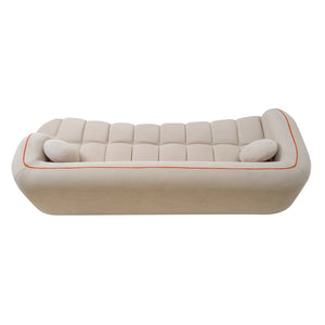 English Elm 98.4" Corduroy Cloud Sofa Bubble Tufted Three Seat Deep Cushion for Living Room Camel W5515P495968