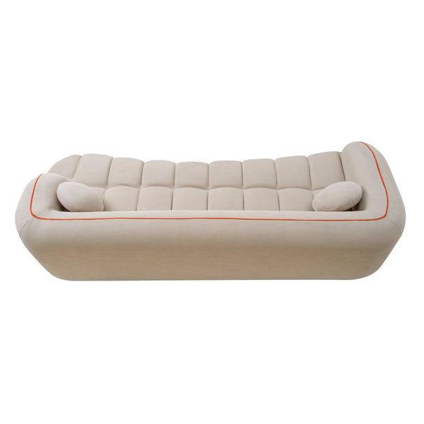 English Elm 98.4" Corduroy Cloud Sofa Bubble Tufted Three Seat Deep Cushion for Living Room Camel W5515P495968