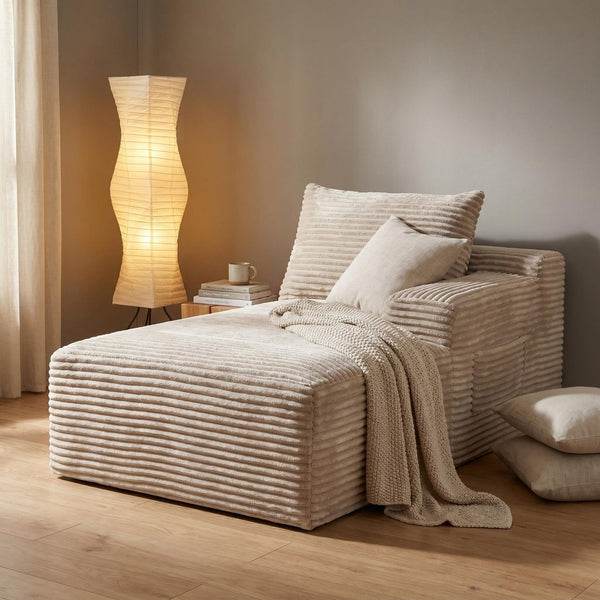 English Elm Camel Corduroy Floor Level Armless Sofa Low Profile Modern Seating for Compact Spaces Loveseat 2-Seater W5515P509305