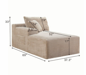 English Elm Camel Corduroy Floor Level Armless Sofa Low Profile Modern Seating for Compact Spaces Accent Chair W5515P509306