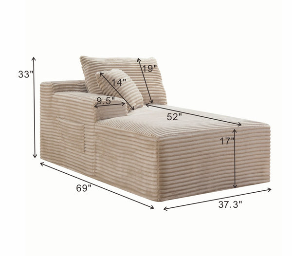 English Elm Camel Corduroy Floor Level Armless Sofa Low Profile Modern Seating for Compact Spaces Accent Chair W5515P509306