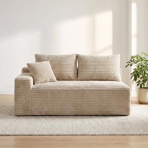 English Elm Camel Corduroy Legless Modular Floor Sofa Armless Low Profile Lounge Seating W5515P509307