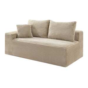 English Elm Camel Corduroy Legless Modular Floor Sofa Armless Low Profile Lounge Seating W5515P509307