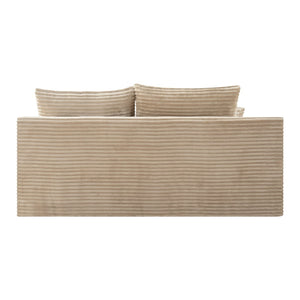 English Elm Camel Corduroy Legless Modular Floor Sofa Armless Low Profile Lounge Seating W5515P509307