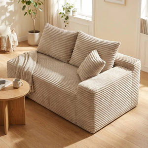 English Elm Camel Corduroy Legless Modular Accent Chair Low Profile Armless Floor Seating W5515P509308
