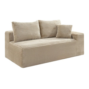 English Elm Camel Corduroy Legless Modular Accent Chair Low Profile Armless Floor Seating W5515P509308