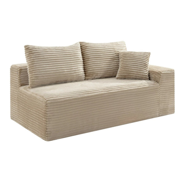 English Elm Camel Corduroy Legless Modular Accent Chair Low Profile Armless Floor Seating W5515P509308