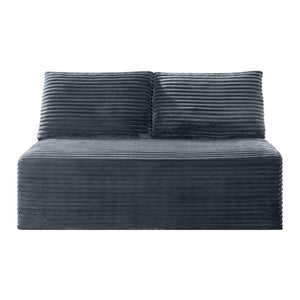 English Elm Gray Corduroy Armless Floor Loveseat Modern Low Profile 2 Seater for Compact Spaces W5515P513195