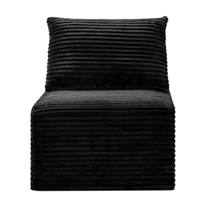 English Elm Black Corduroy Legless Floor Chair Modular Japandi Accent Seating for Any Room W5515P513220